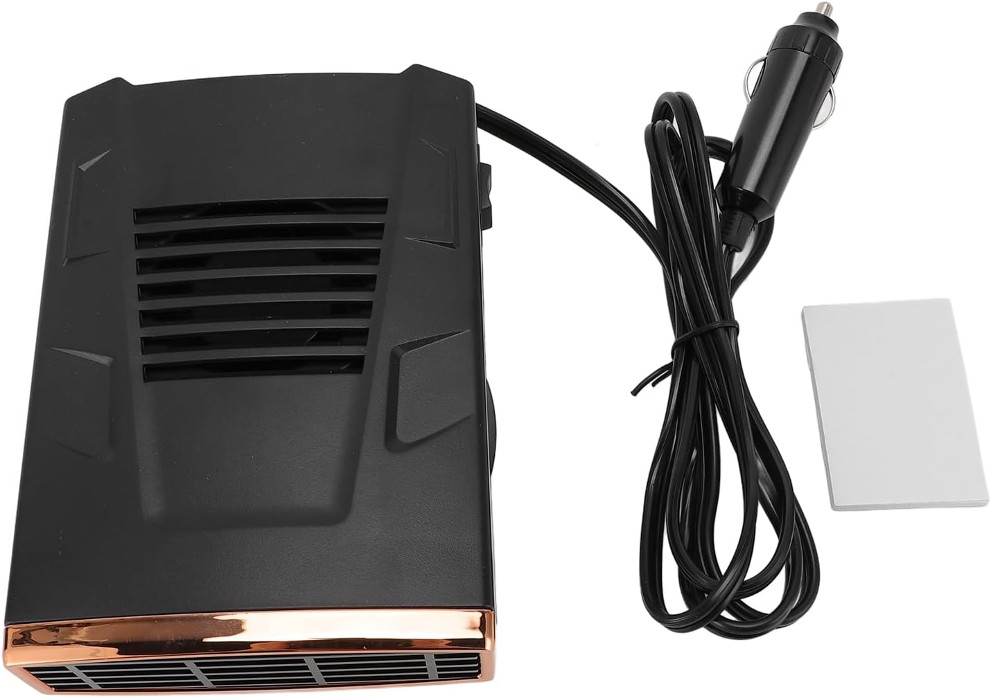12V Car Heater Fast Heating Auto Defroster, Windshield Defogger with 2 - Temp Settings, Rotatable Design for Cars and Trucks, Winter Windshield Heater Black Gold