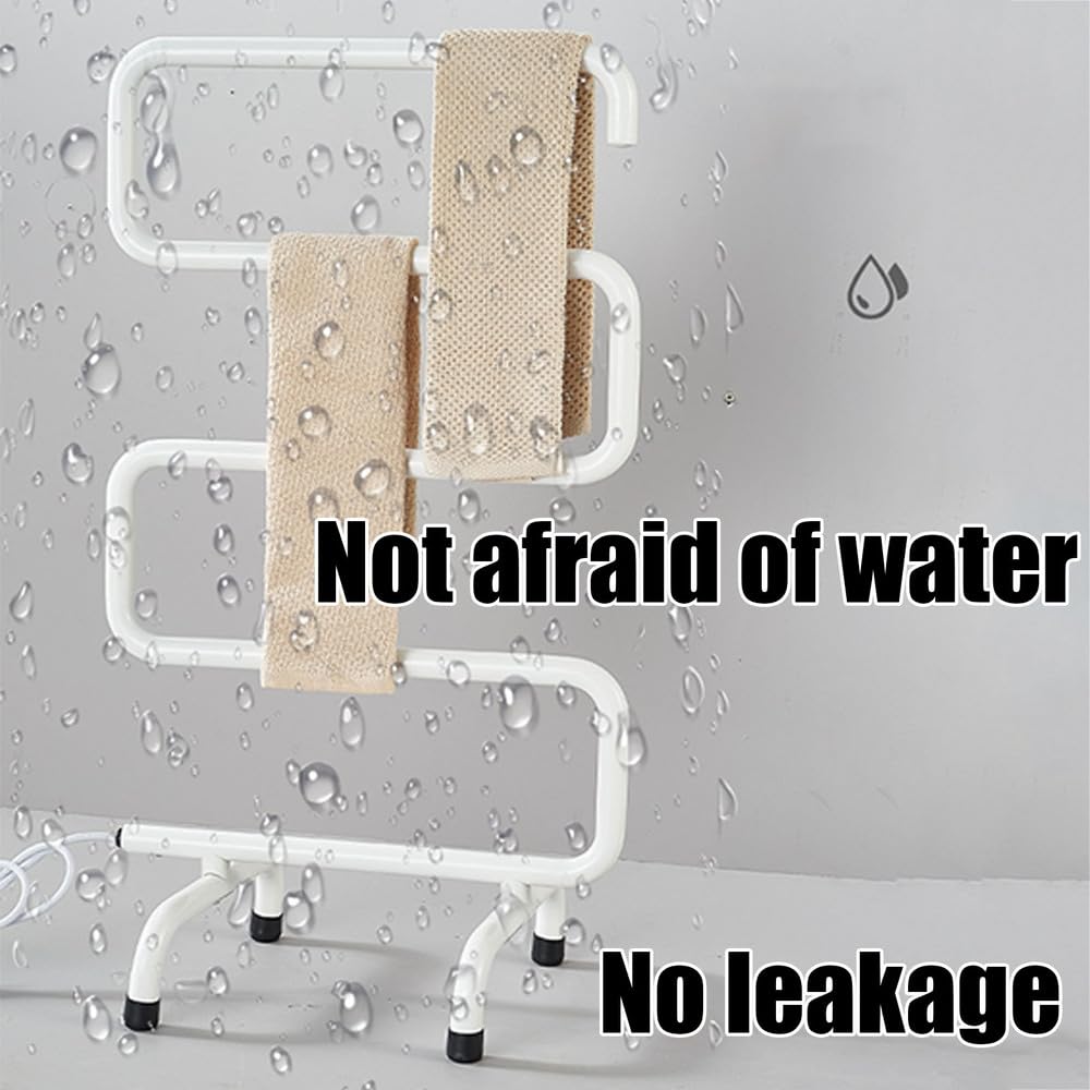 Scaldasalviette Elettrico Bagno da Terra,Porta Asciugamani Bagno Termosifone Elettrico Basso Consumo,Acciaio Inox Termoarredo Asciugamani da Bagno,Plug-in,A White,Plug in