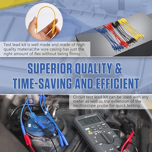 Miniatura 5 de DUOYI Kit de cables de prueba de multímetro automotriz, 92 piezas, kit de cables de prueba de circuito automotriz multifunción con pinzas de