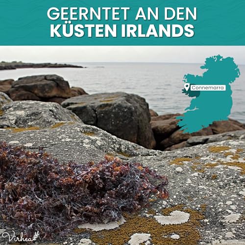 VIRHEA® Meermoos Pulver 50g - Bio Lappentang aus dem Atlantik - Getrocknete Algen für Nudeln, Frittierte Miso-Suppe und Meersalat - Vielseitige Verwendung in der Küche