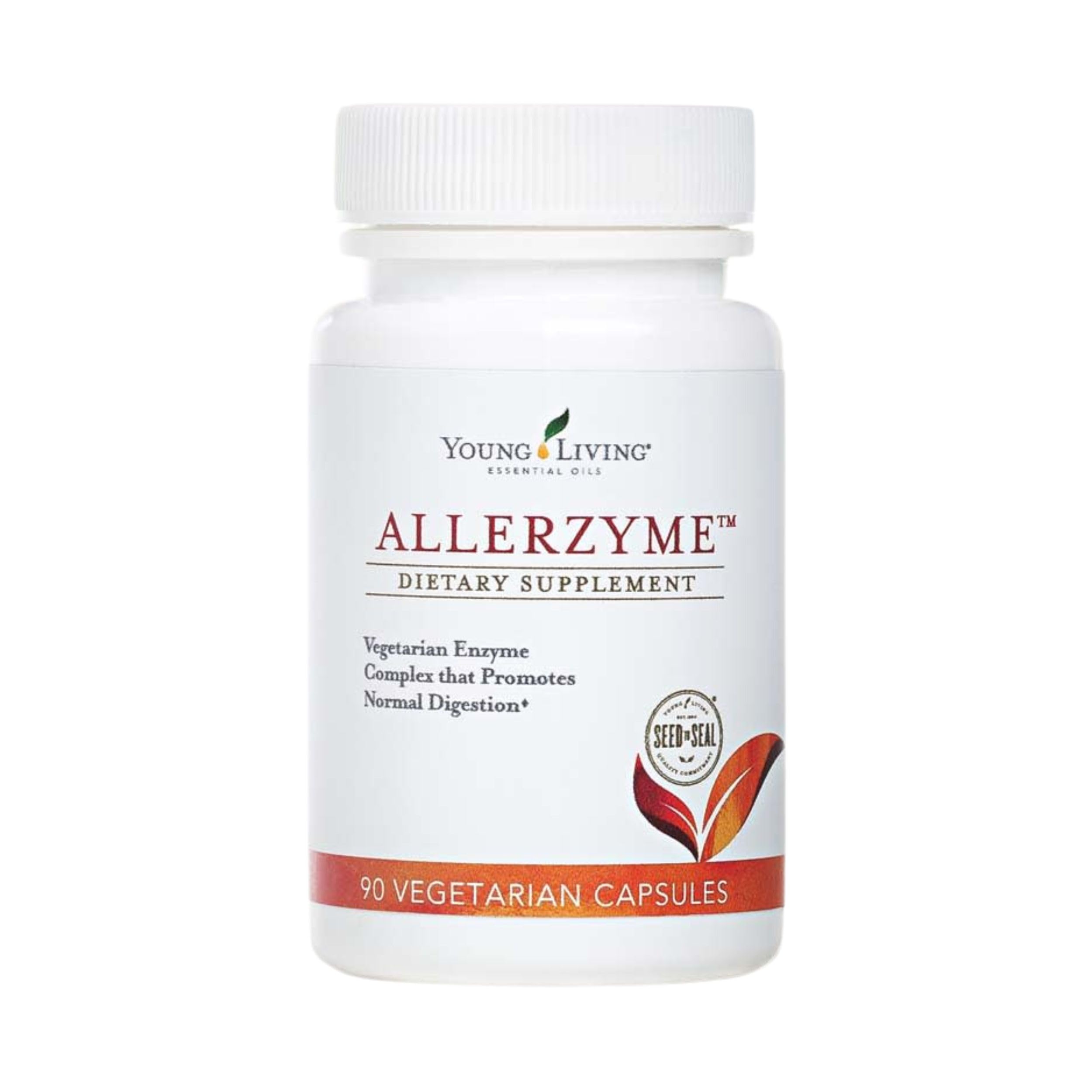 Young Living Allerzyme - 90 ct Dietary Supplement Capsules - Vegetarian Enzyme Complex with Tarragon and Ginger Premium Essential Oils for Digestive Support
