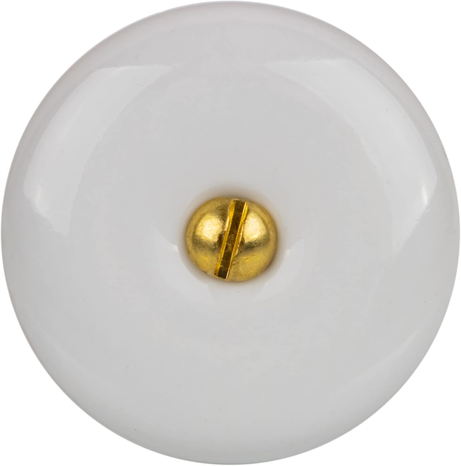 White Porcelain Drawer Knob | Diameter: 1 1/2" | Handle for Antique Cabinet Door, Dresser Drawer, Vintage Cupboard, Desk | Furniture Reproduction Hardware | UAKB-141