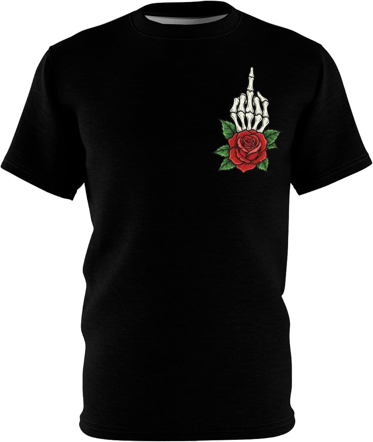| Skeletal Rose & Fire Bottle Graphic Tee | Urban Streetwear | Edgy Graphic Shirt