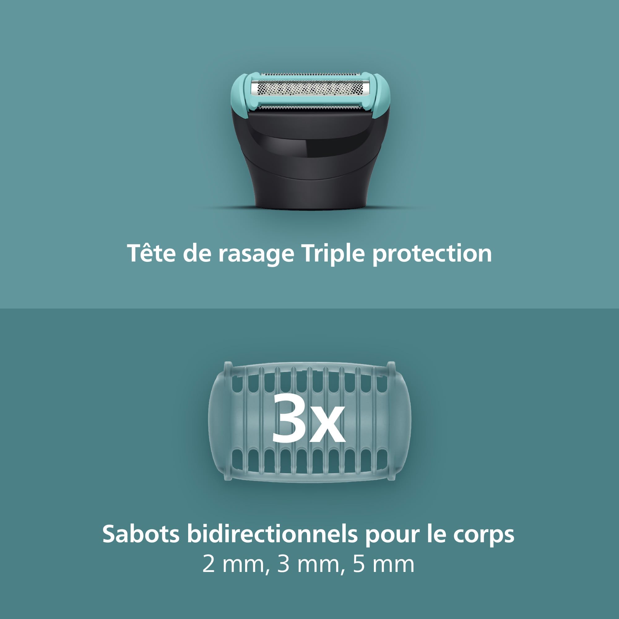 Philips Bodygroom série 5000 - tondeuse pour hommes avec système de rasage Triple protection, taille des poils et rasage des zones intimes, 100% étanche, autonomie de 100 min, modèle BG5470/15