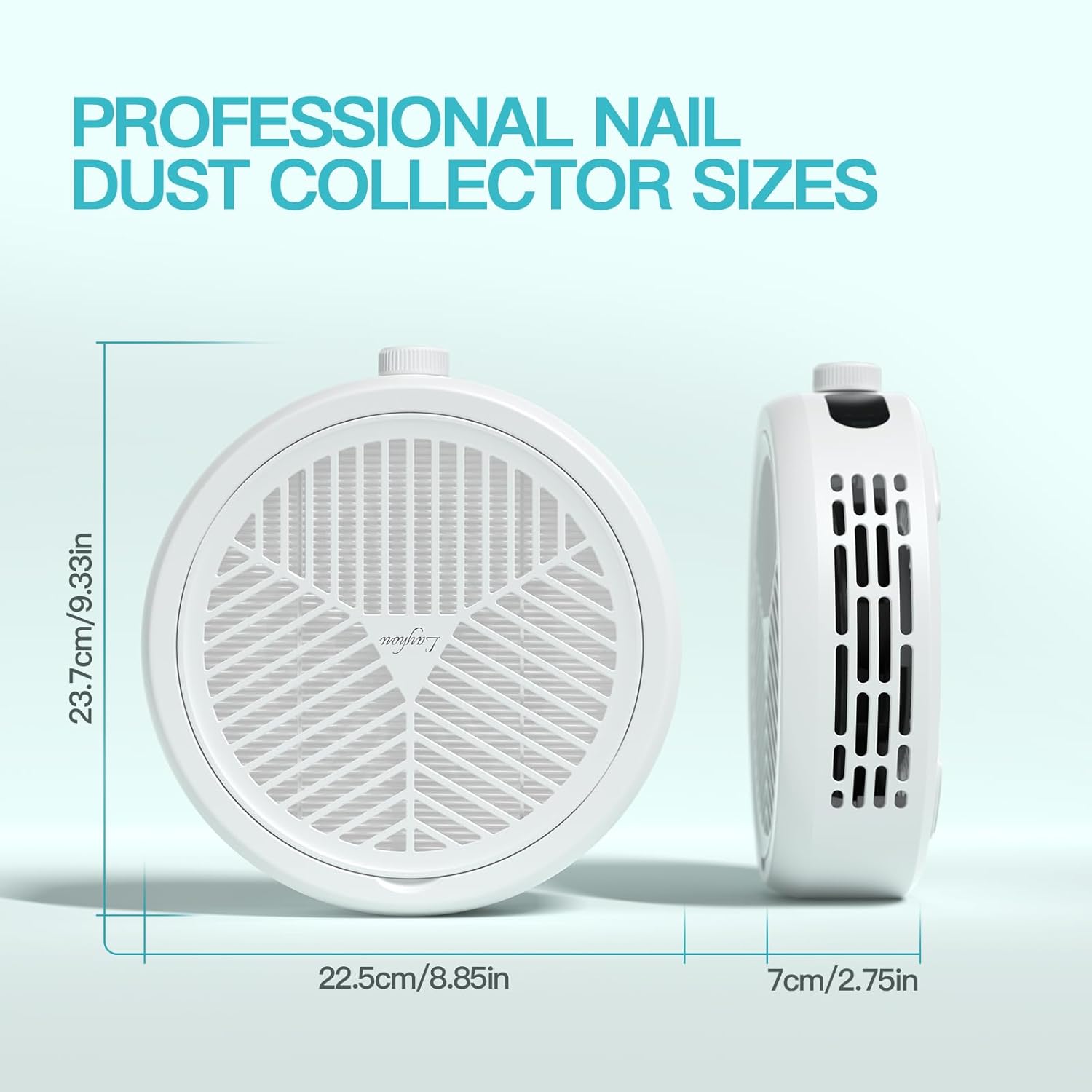 Professional 120W Nail Fan Dust Collector, Powerful Desk-Top Dust Extractor, 3-Speed Adjustable, LED Display, 12 000 RPM, Ultra-Quiet Operation, for Manicure & Pedicure