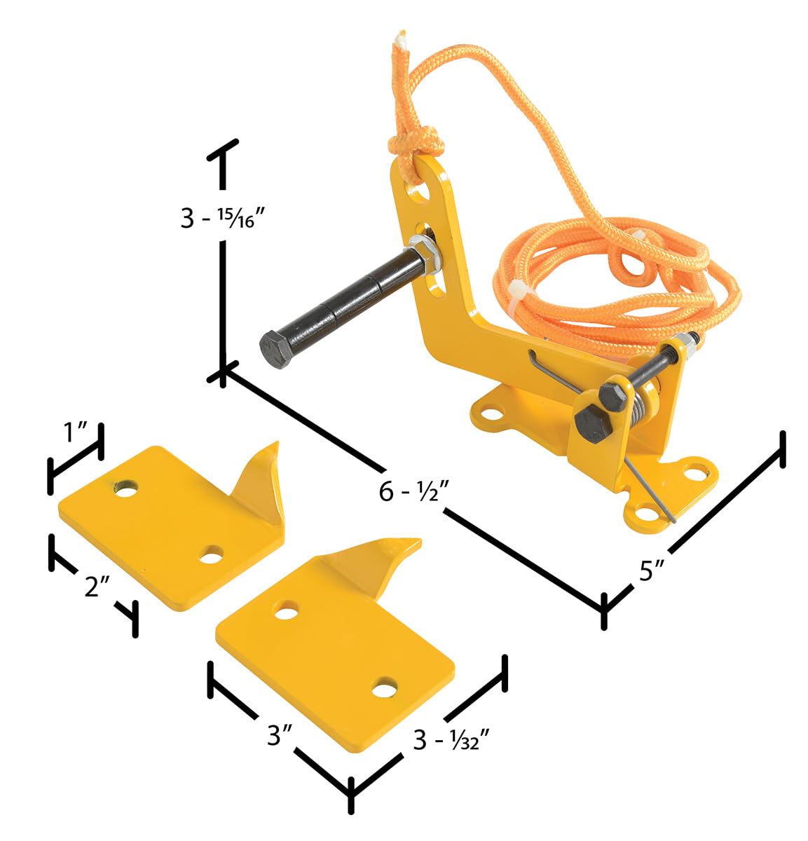 Vestil DR-LOCK Steel Automatic Overhead Door Lock 5 In. x 6-1/2 In. x 3-15/16 In. Yellow