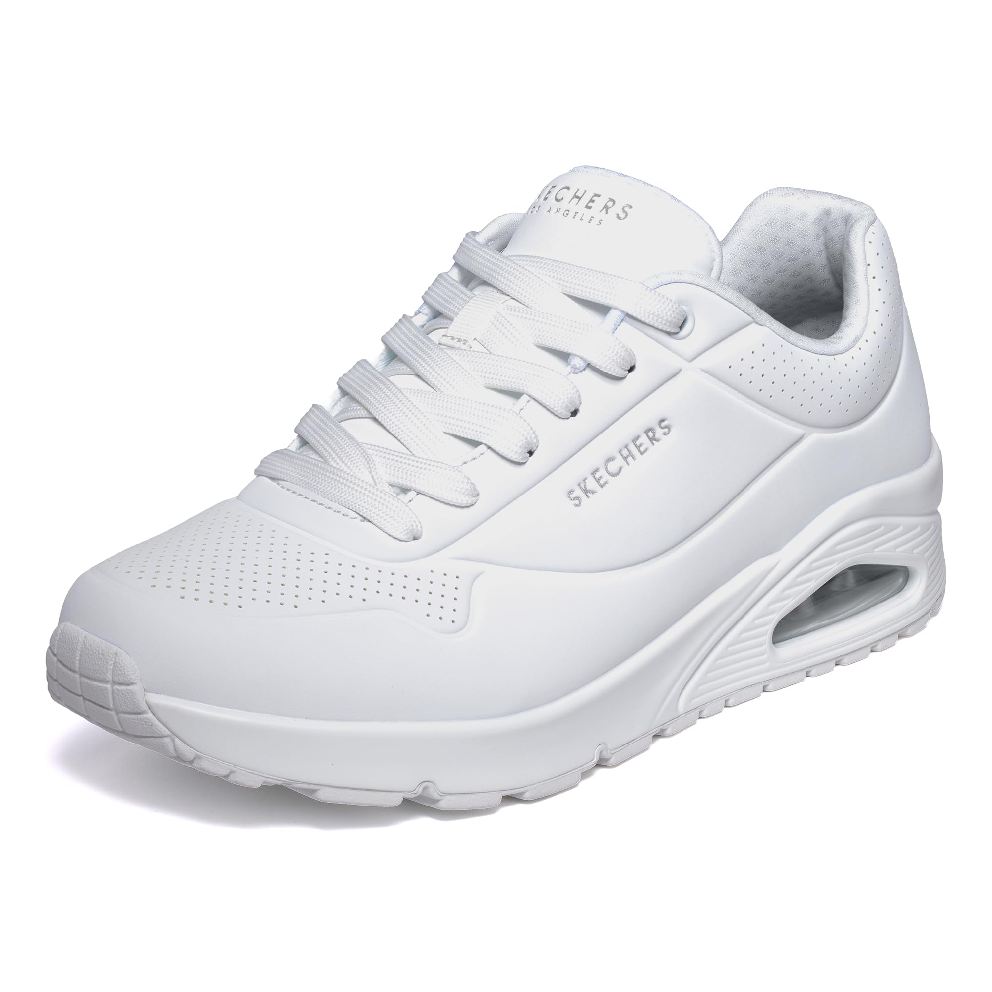 Skechers Herren Uno Stand On Air Turnschuhe, White Durabuck / Mesh, 45.5 EU