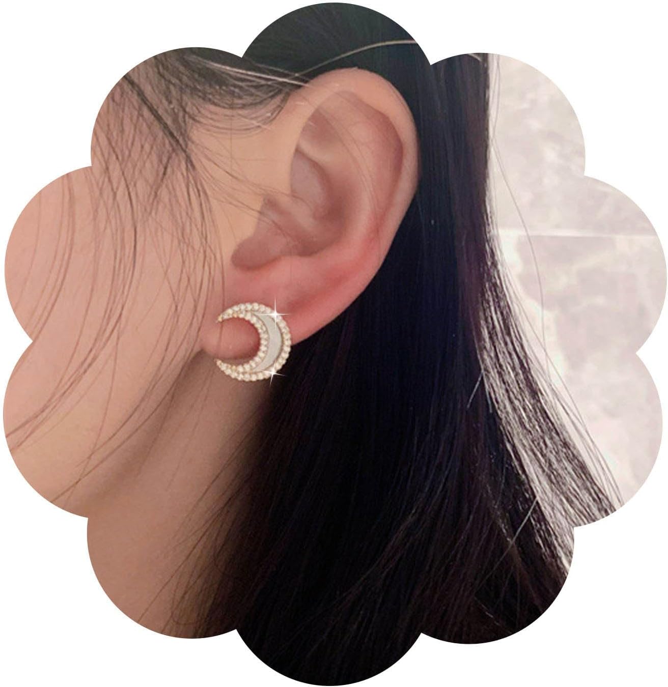 Boho Acrylic Moon Stud Earrings Gold Moon Crescent Earrings Resin Moon Earrings Vintage Half Moon Earrings Jewelry for Women and Girls