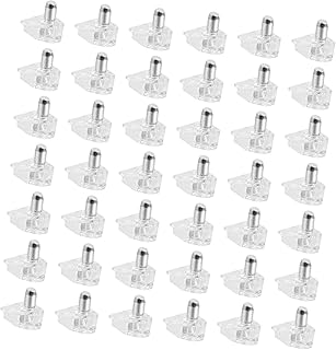 DOITOOL 120pcs Transparent Partition Nail Shelving Brackets Metal Brackets Metal Shelves Shelf Peg Pin