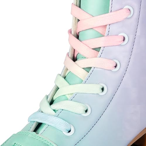 Miniatura 7 de jessie Roller Skates Women, PU Leather Flash Women Roller Skates, Fantasy Adjustable Purple Green Four-Wheel Beginner Adult Roller Skates Girl
