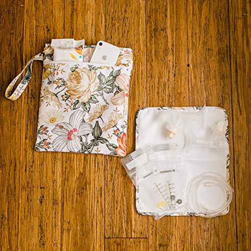 image for Iris & Ella Breast Pump Bag Wet Bag - Pump Bag with Floral Pattern Wet