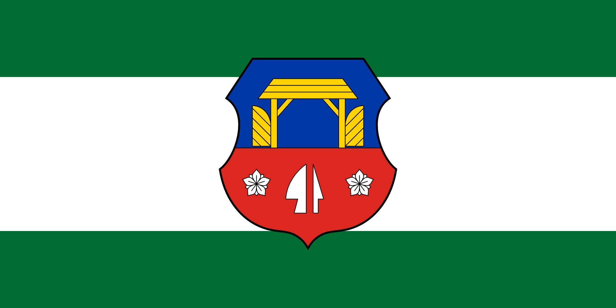 Drapeau Ukk grand drapeau paysage horizontal Ukk község extérieur