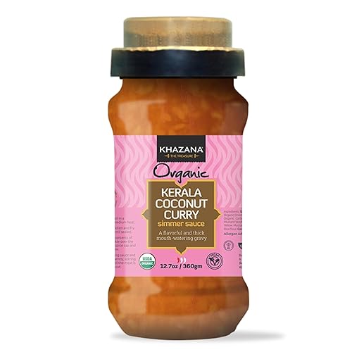 Miniatura 1 de Khazana Salsa india a fuego lento con curry de coco Kerala orgánica, tarros de 12.7 onzas, sin OMG, vegana, sin gluten, kosher, auténticas comidas