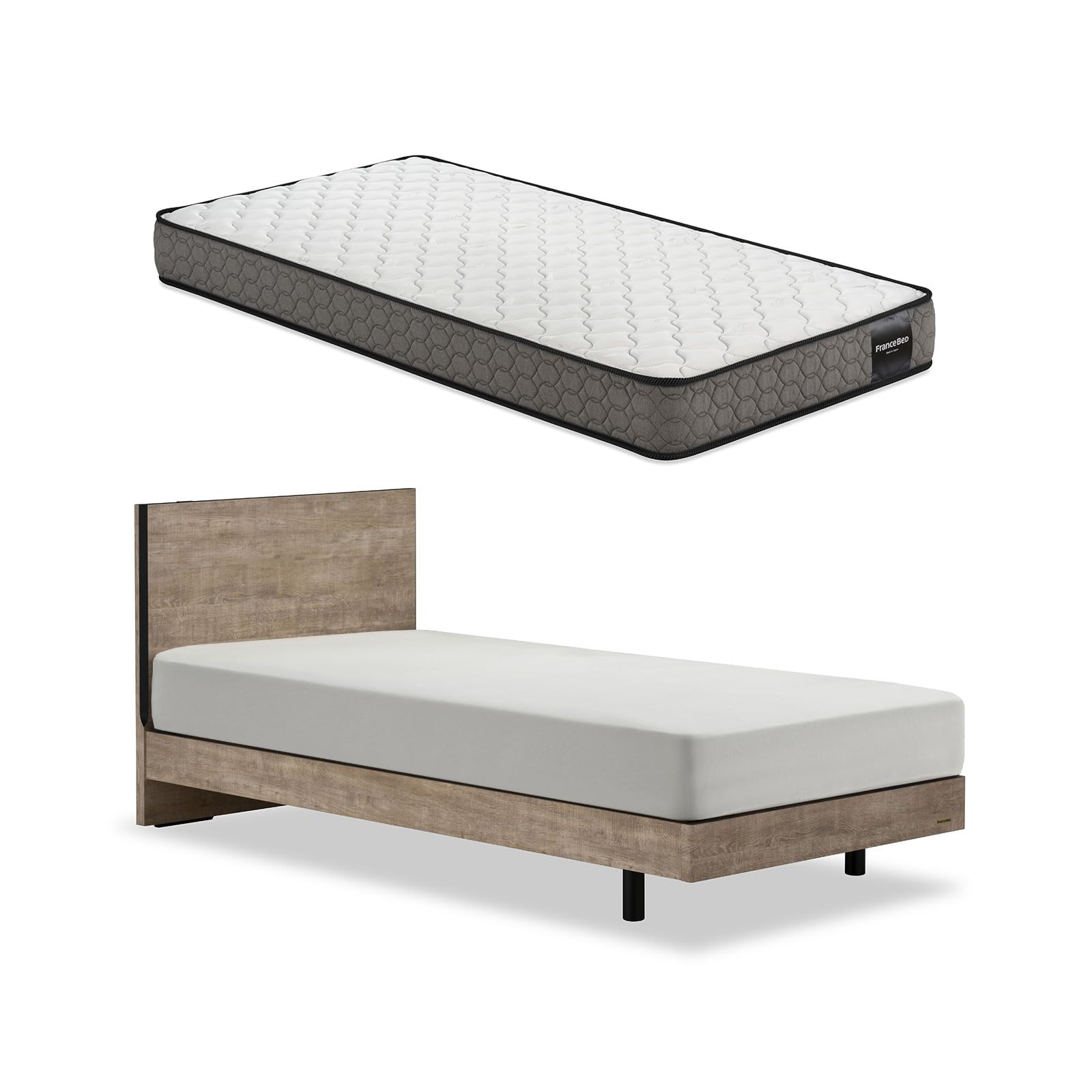 Amazon｜【フランスベッド正規品】 ベッド・マットレスセット グレー色