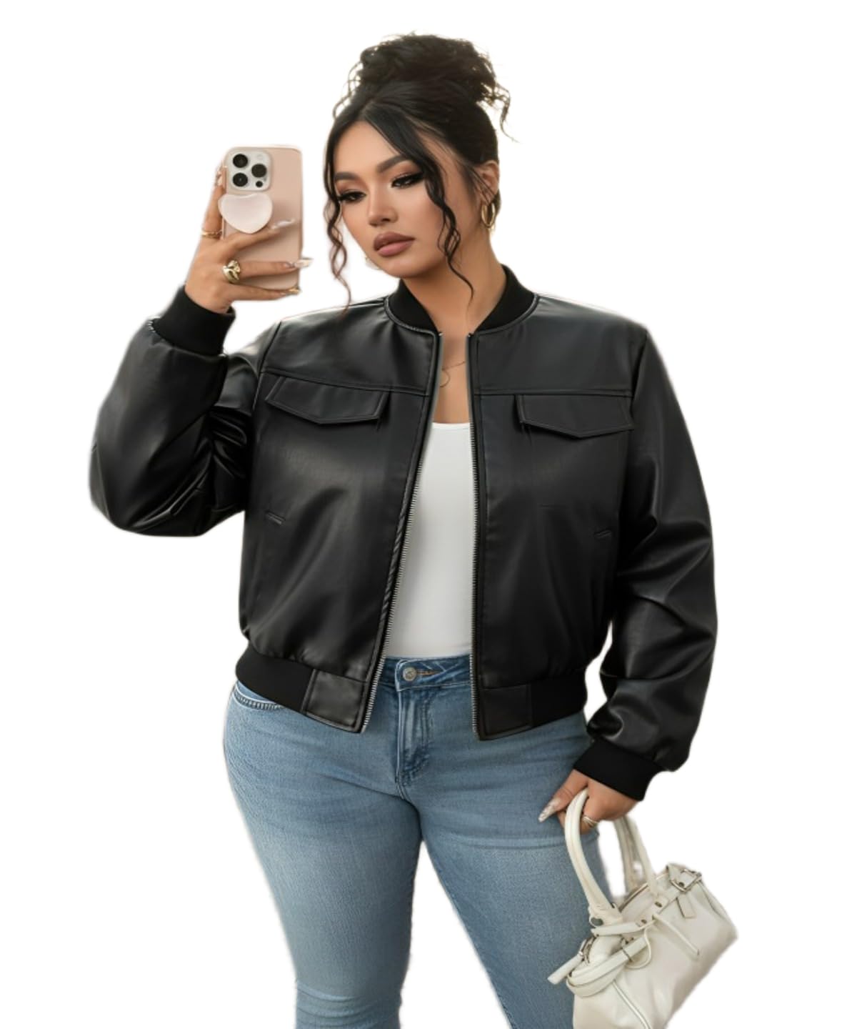 perfect productions Trendy Women Short Leather Jacket | Zip Front Modern Style-picture-30