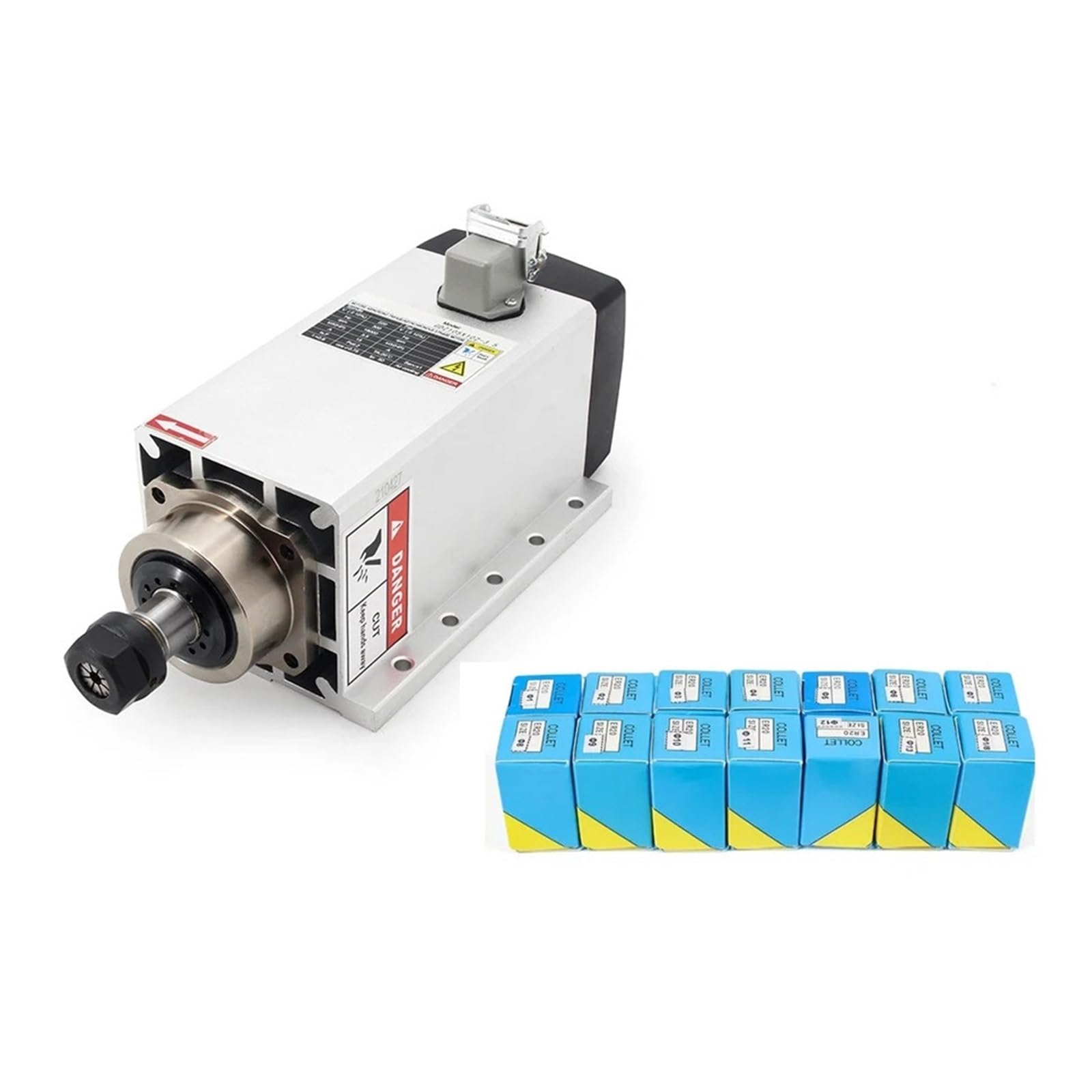 CNC 3.5KW Air Cooled Spindle Motor 18000rpm ER20 Collet Runout ≤0.01mm Optional 4KW Inverter Suitable for Routers Highly Optimized(and ER20 Collet)