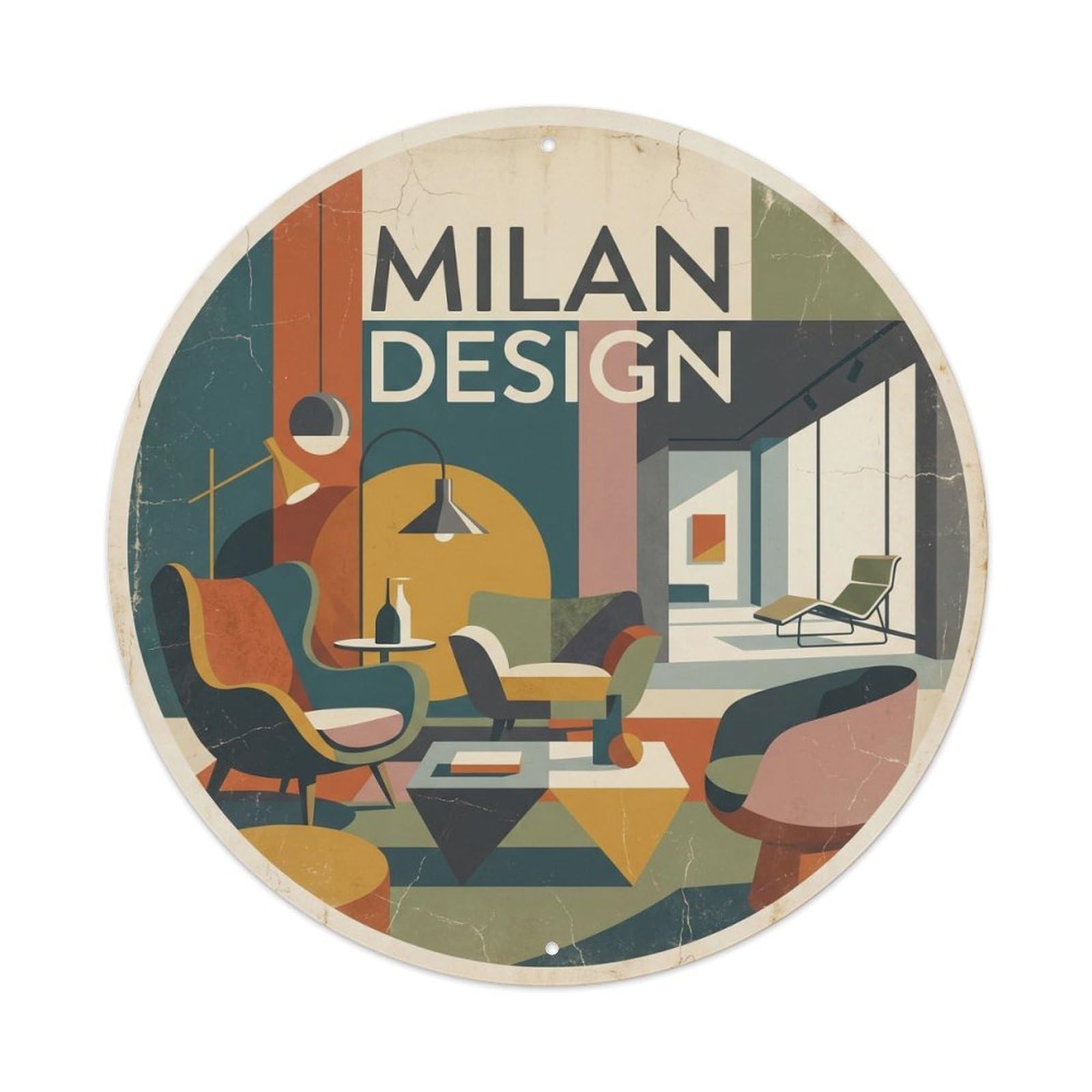 Milan Travel Culture Design Vintage City Metal Tin Sign