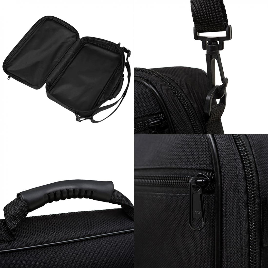 Custodia Rigida per Oboe in Tessuto Oxford - Borsa da Trasporto Impermeabile a Tracolla Singola Portatile Nero