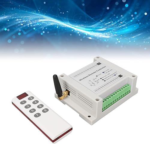 Miniatura 6 de Tablero de relé de canal, relé de 8 canales, 8CH 10A DC 12V-36V Control de lámpara Módulo de relé de interruptor de radio con control remoto para