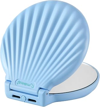 Compact Makeup Mirror with Lights - 3.5" Portable,2-Sided,Lightweight & Shatterproof,Folding Magnifying Mirror 2X/10X,Unique Gifts for Women