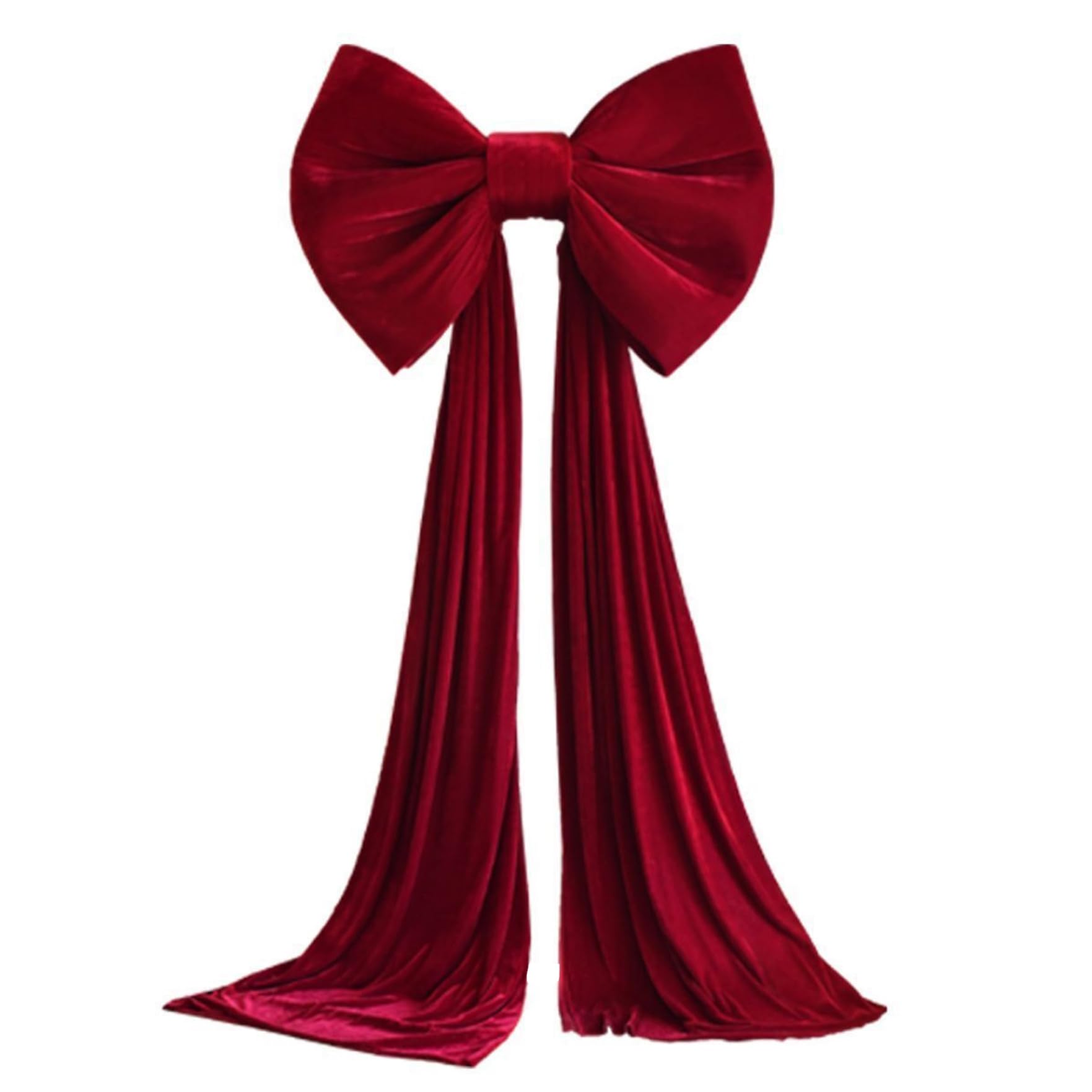 Adornos para árbol de Navidad grandes y lazos de terciopelo rojo de pared