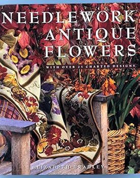 Hardcover Needlework Antique Flowers Book