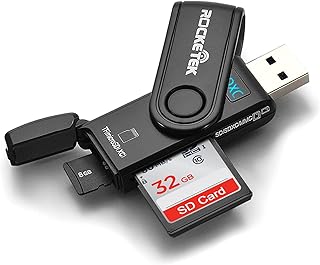 USB 3.0 SD Card Reader, 2 in 1 Memory Card Reader for SD SDXC SDHC MMC RS-MMC TF Micro SDXC Micro SDHC UHS-I USB Card Reader/Writer(5Gbps) 2 Cards Simultaneously SD Card Adapter for Mac/Win/Linux