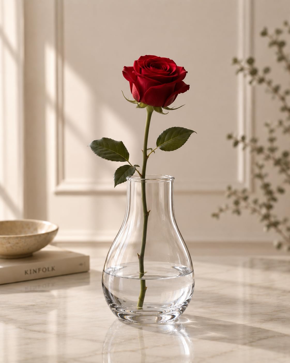 AYUTAS Decorative Glass Vase, Small Clear Lucky Bamboo Plant Pot for Living Room, Bedroom, Dining Table, Coffee Table & Entryway Decor, 200ML Bud Vase for Fresh & Dried Flowers (Pack of 1, 5.5 Inch)-image-9