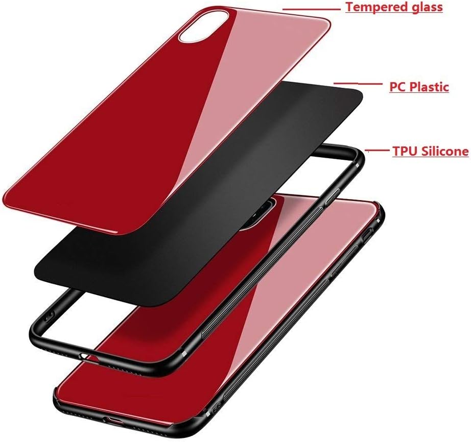 Designed for Samsung Note 10 Plus Cases with Tempered Glass Quality Back+TPU Frame Hybrid Shell,Slim Covers,Anti-Drop, Red image 5