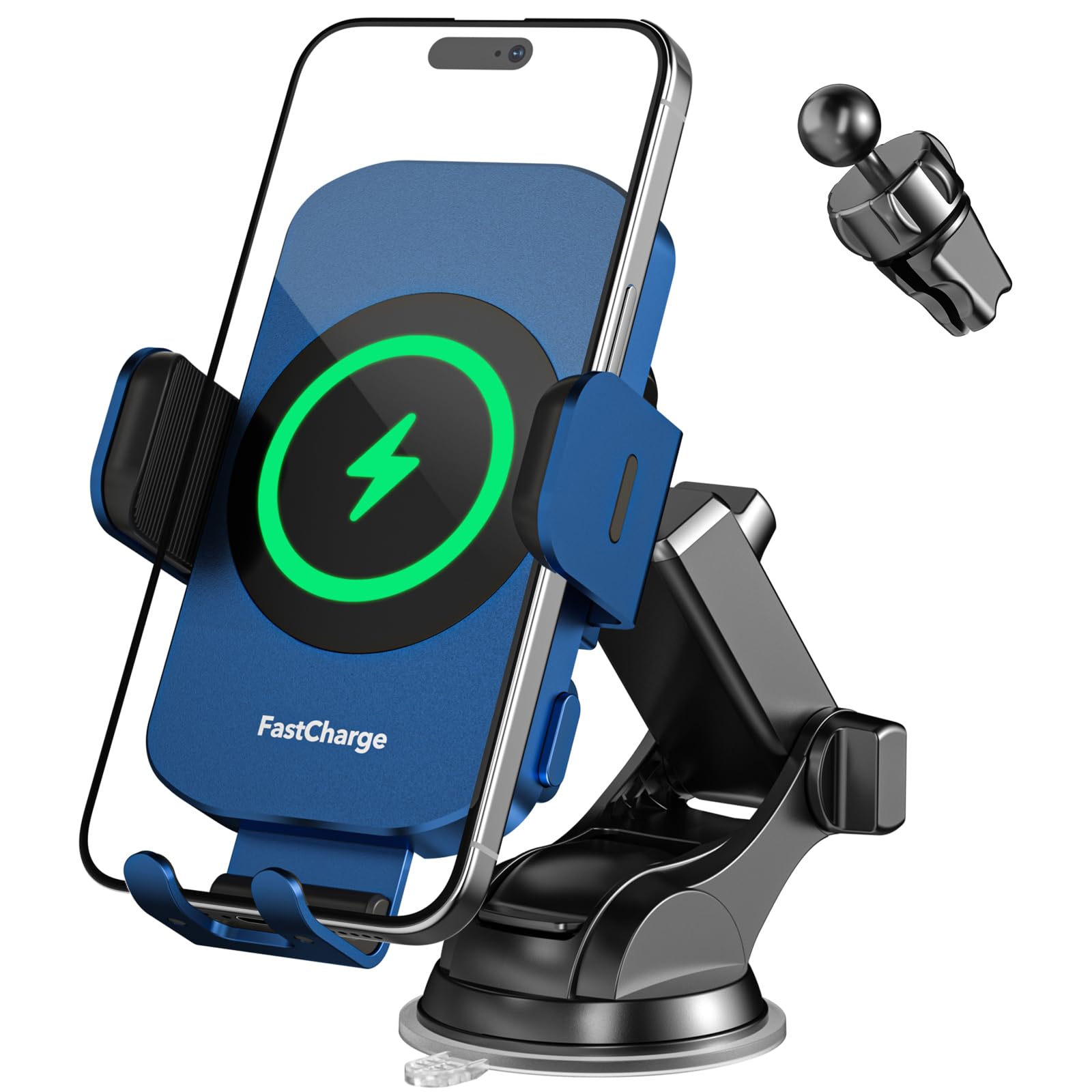 Kabelloses Kfz-Ladegerät, Schnellladung, 15 W, Auto-Klemmung, Kfz-Ladegerät, Handyhalterung, Handyhalterung für iPhone 17, 16, 15, 14, 13, 12, 11 Pro Max Xs, Samsung Galaxy S24 Ultra S23, S22, S21