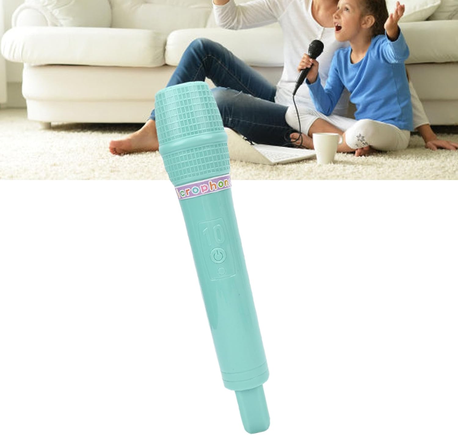 Yctze Microphone Toy for Kids, Plastic Fake Play Mic Prop Portable Handheld Mic for Simulate Speech Practice, Karaoke Fun Stage Costume Role Play Cosplay Halloween Birthday (Green)