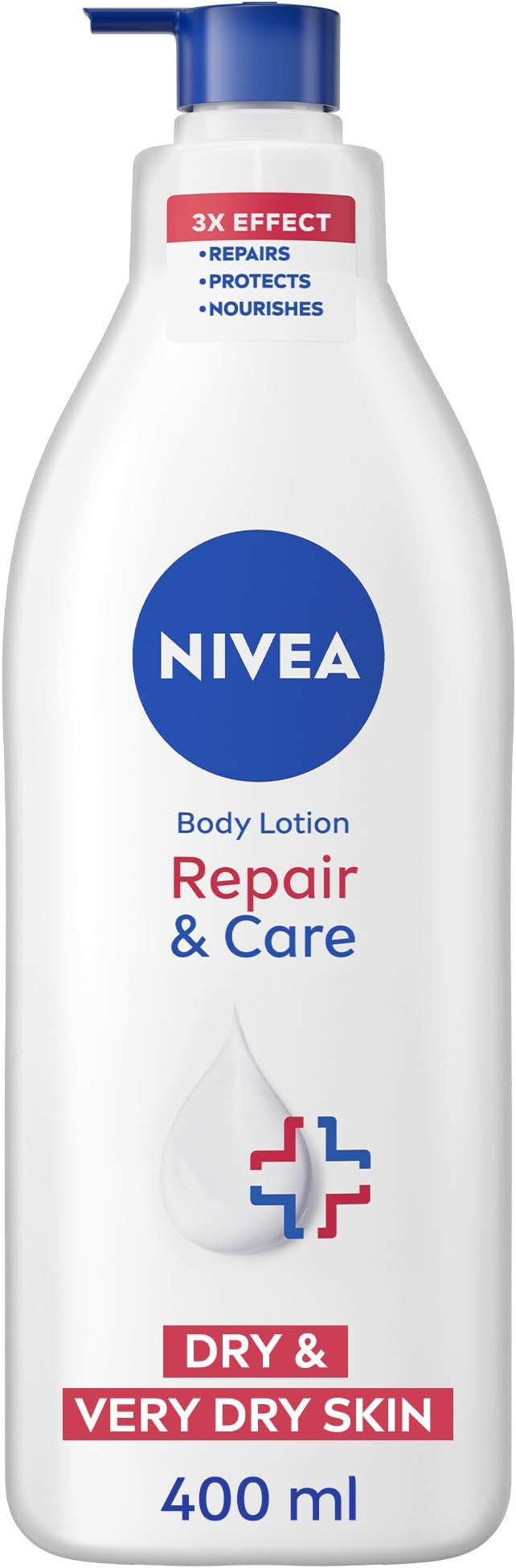 – NIVEA Body Lotion for Very Dry Skin, Repair & Care, with Deep Moisture Serum and Dexpanthenol, 72H Relief from Dry & Tight Skin, 400ml (Packaging May Vary)