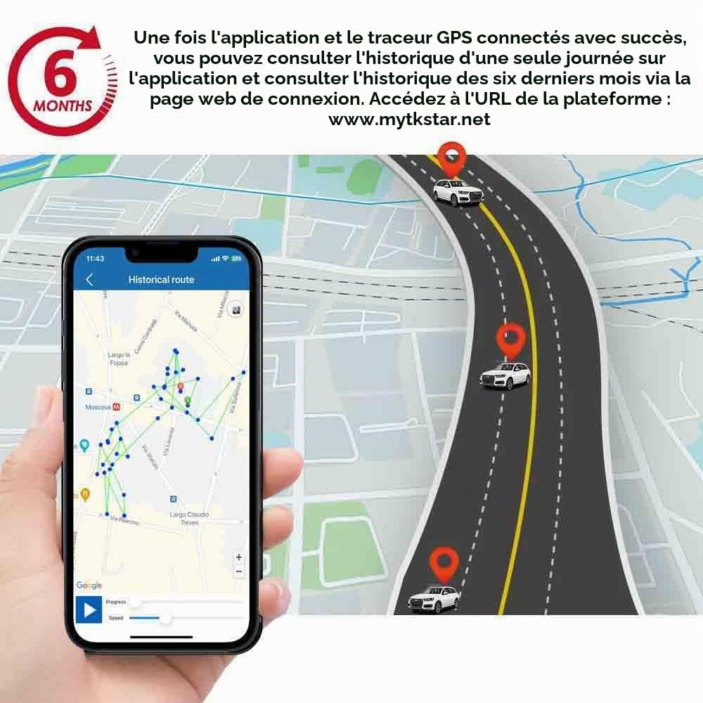 Traceur GPS de Voiture Espion écoute à Distance TK905B Localisateur GPS Antivol de Voiture Dispositif de Suivi en Temps Réel des Bus pour la Gestion de Flotte Étanche et Longue Veille 10000mAh