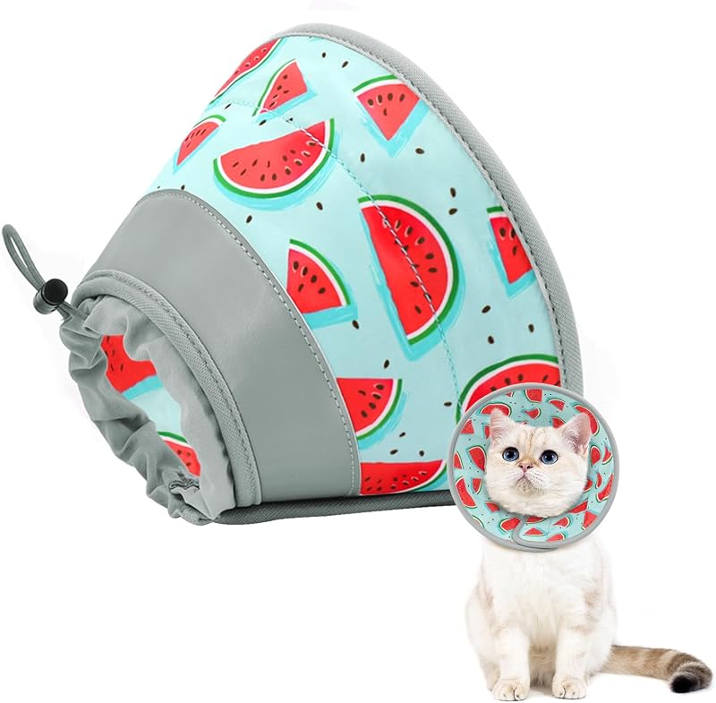 Colar Cone Macio para Gatos GoGoPaw, Ajustável e Dobrável, Azul (M)