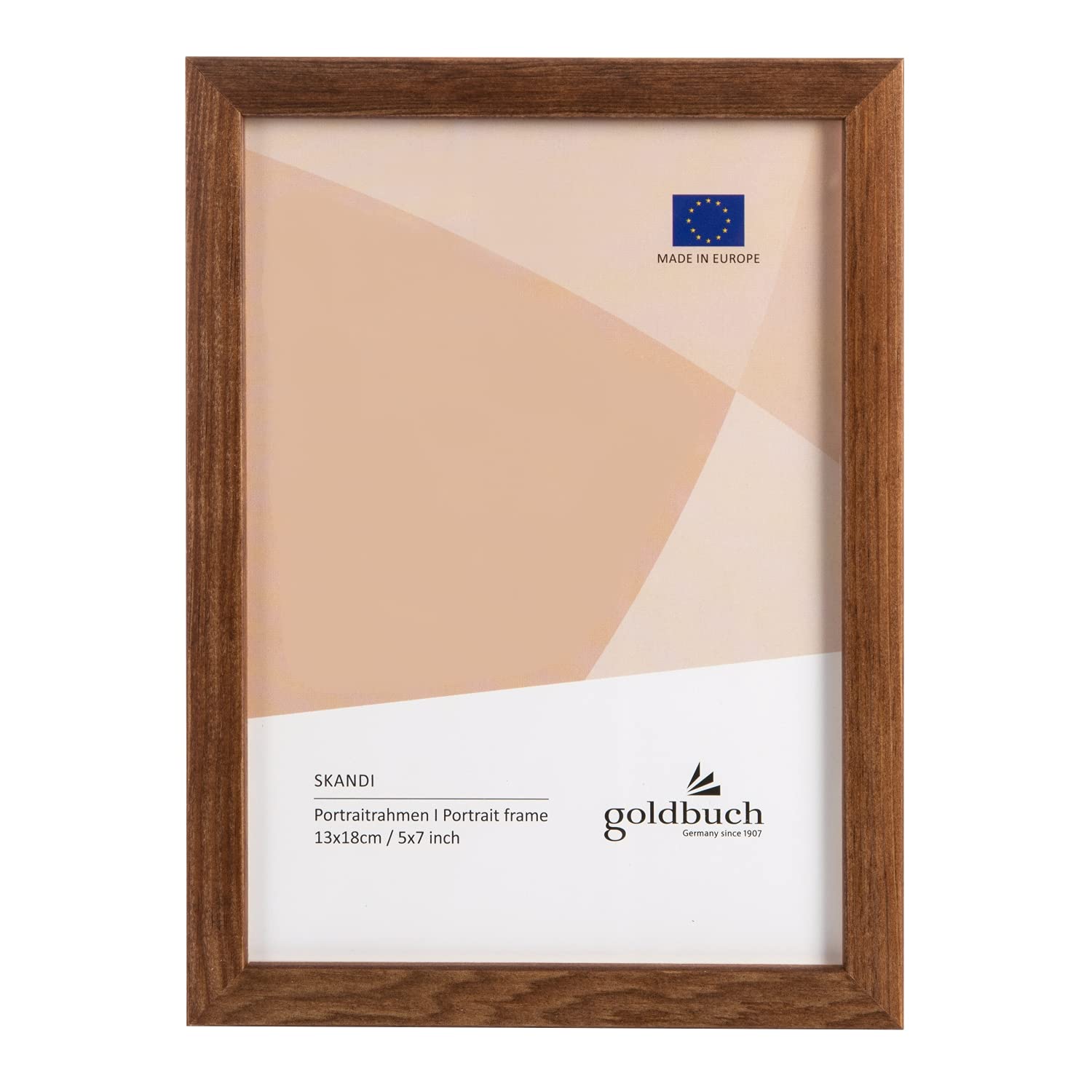 goldbuch Cornice portafoto Skandi 13 x 18 cm, Cornice Singola in Vero Legno, Cornice per Ritratto da appoggiare, Cornice in Legno con Supporto da Parete, Cornice per Foto, Colore: Marrone