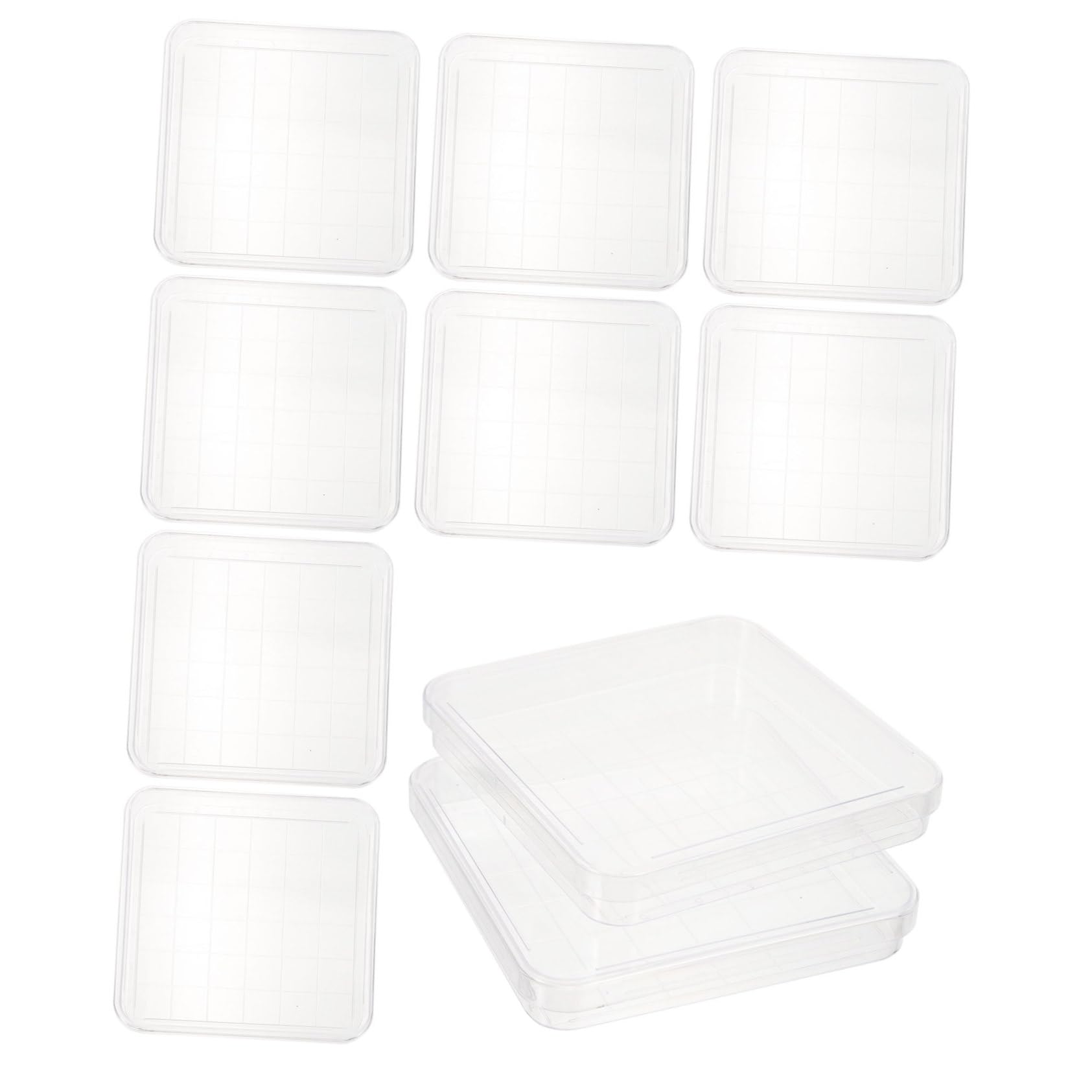 SOLUSTRE 10 Pack Square Petri Dishes with Lids for Use Plastic Culture Dishes Rectangular Cell Culture Dish Easy to Operate