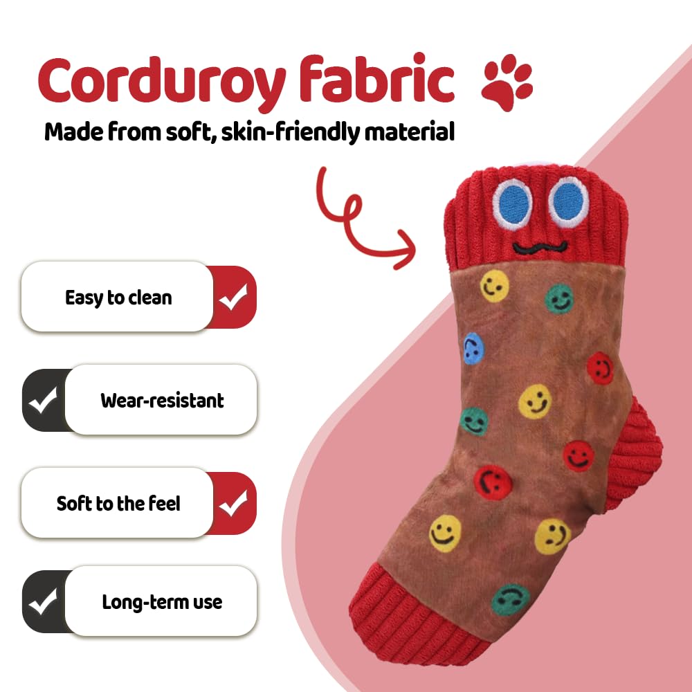 DONGKER Lot de 6 chaussettes couinantes pour chien, jouets à mâcher pour chien, double son, structure physique pour chiens de petite et moyenne taille, jeux quotidiens, récompense d'entraînement