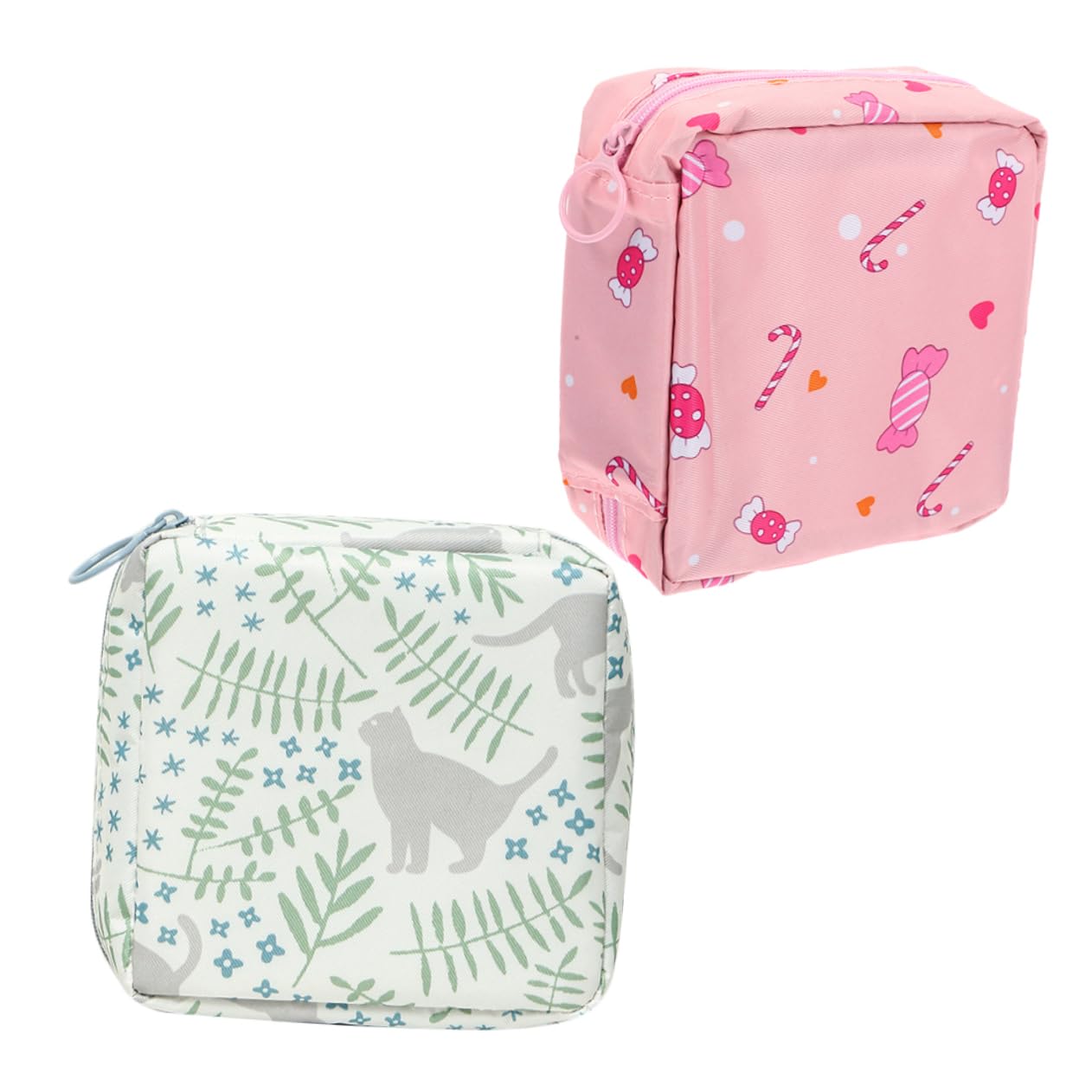 2pcs Portable Sanitary Napkin Bag Multi-Function Period Pouch Zipper for Pads