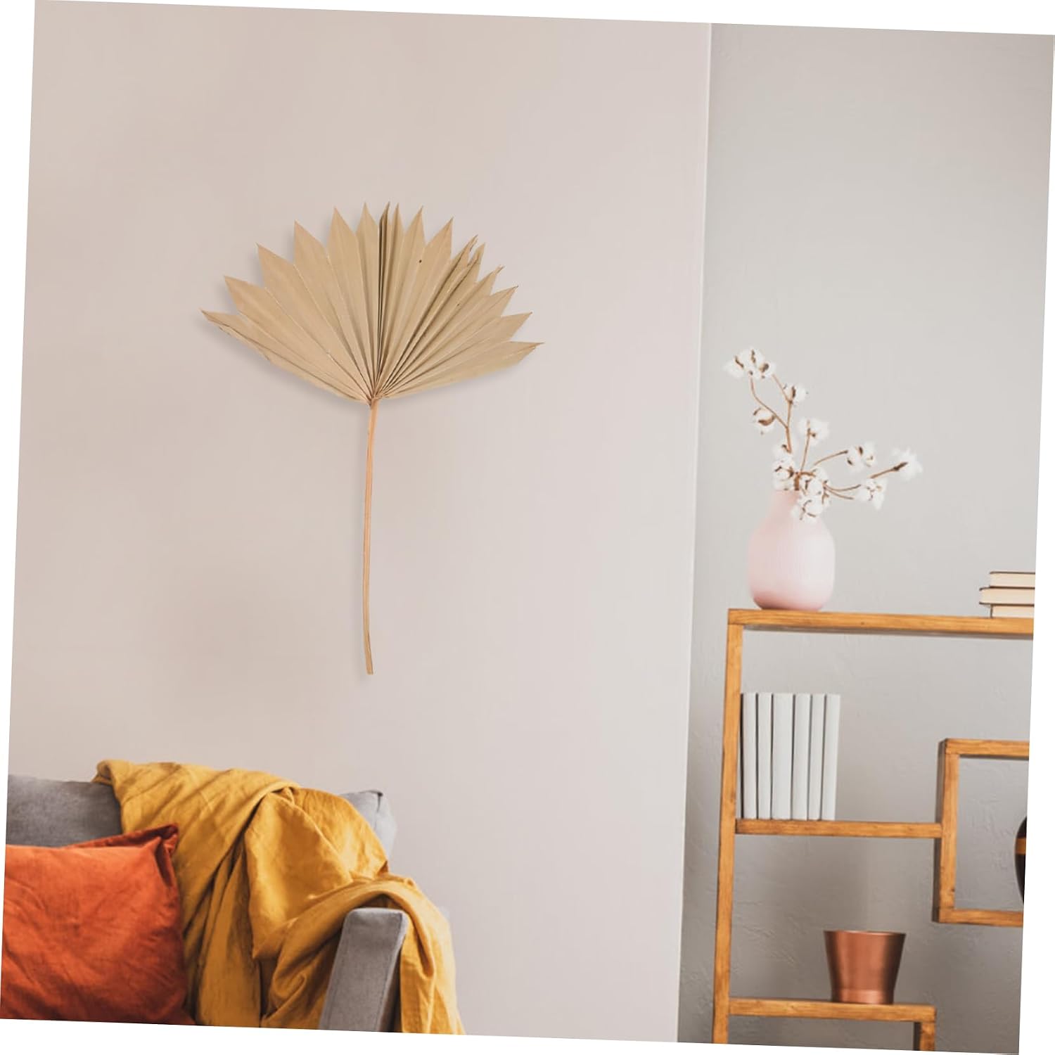 MAGICLULU 4pcs Decorative Cattail Leaf Decoration Party Dry Fake Outdoor Blades Bouquet Wedding Large Festival Scene Decor Dried Palm Leaf Tropical Leaves Beige Dried Palm Leaves