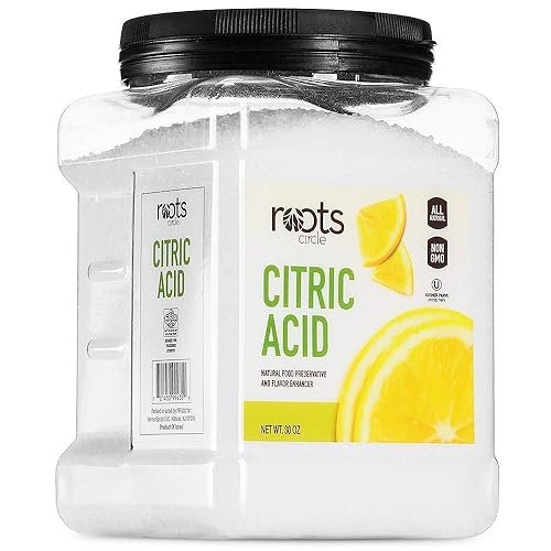 Roots Circle Ácido Cítrico Totalmente Natural | 1 Paquete - 1.87 Libras | Kosher para Pascua Judía | Potenciador del Sabor de Grado Alimenticio,