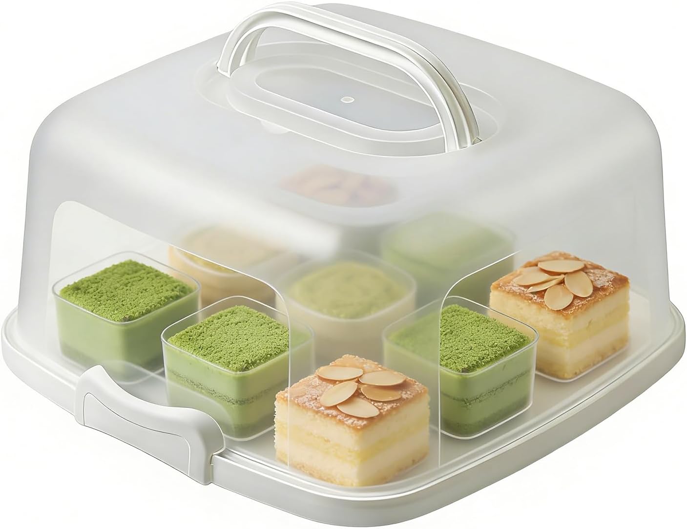 Cake Box, Reusable And Secure Lid, 32.5x32.5x16.5cm, Travel Cake Carrier, Cakes Transport Box, Visible Storage Solution, For Cupcakes, Pies, Muffins, And Pastries Safely At Home Or Travel