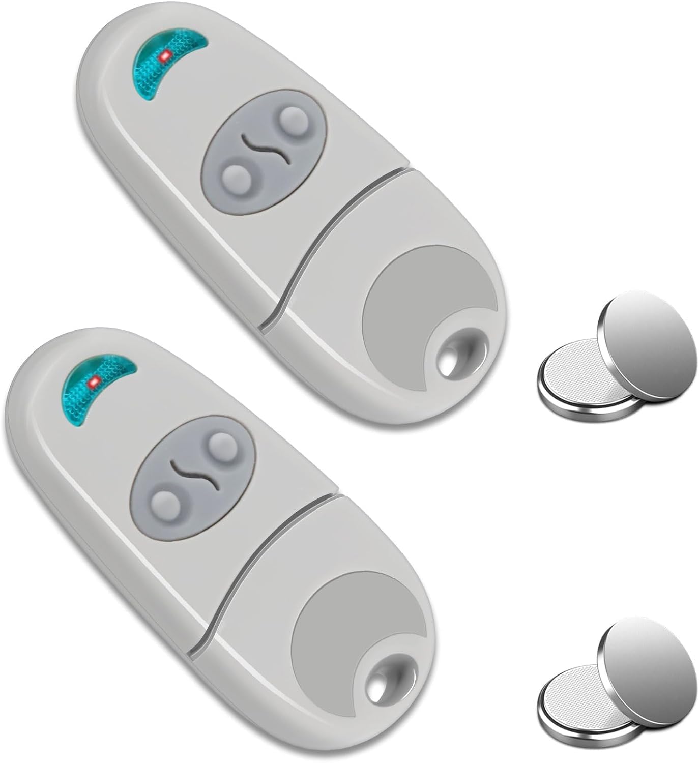 433.92 MHz Gate Remote Control, 2 Buttons Gate Remote Control Key Fobs, Compatible with Top-432EE, 432EV, 432NA (2, White)
