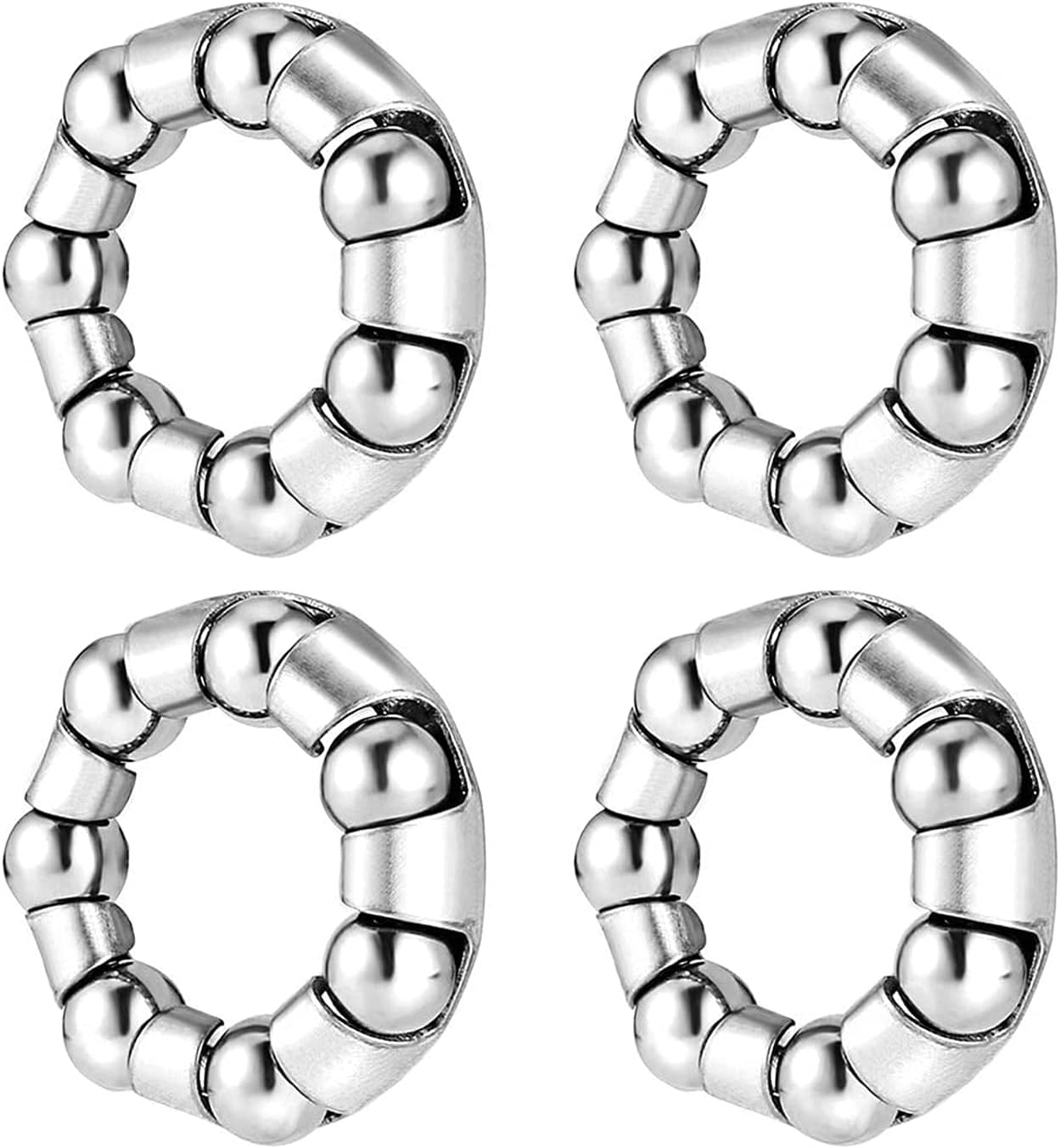 4Pcs Bike Ball Bearing Retainer Replacement Mountain Bike Parts 3/16" x 7 Balls Bicycle Repair Accessories for Kids/Stretch Bicycle MTB Bicycle Ball Bearings Bracket Front Wheel