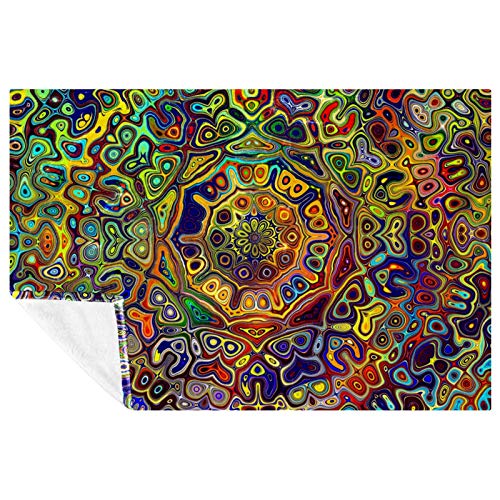 Couverture colorée mandala psychédélique chaude pour camping et plage