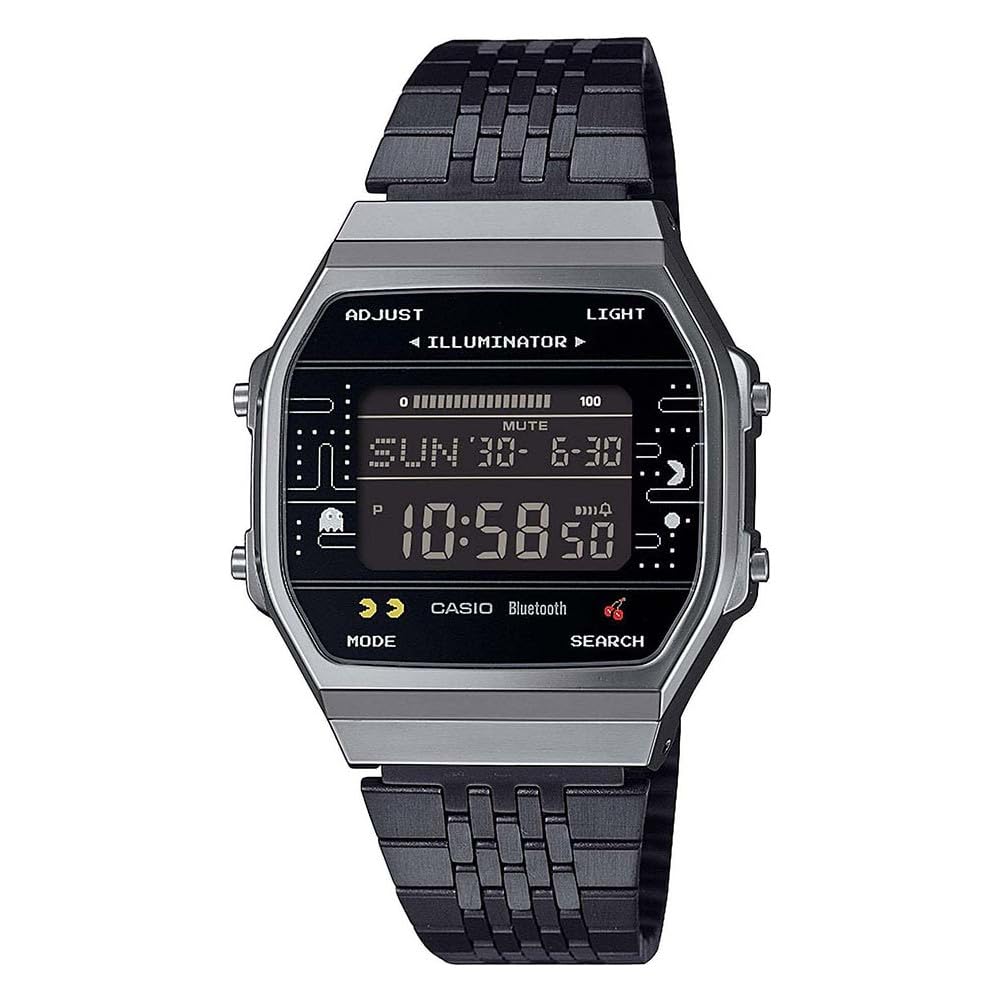 Casio x Pac-Man ABL-100WEPC-1BER Limited Edition Bluetooth Watch, Black, bracelet