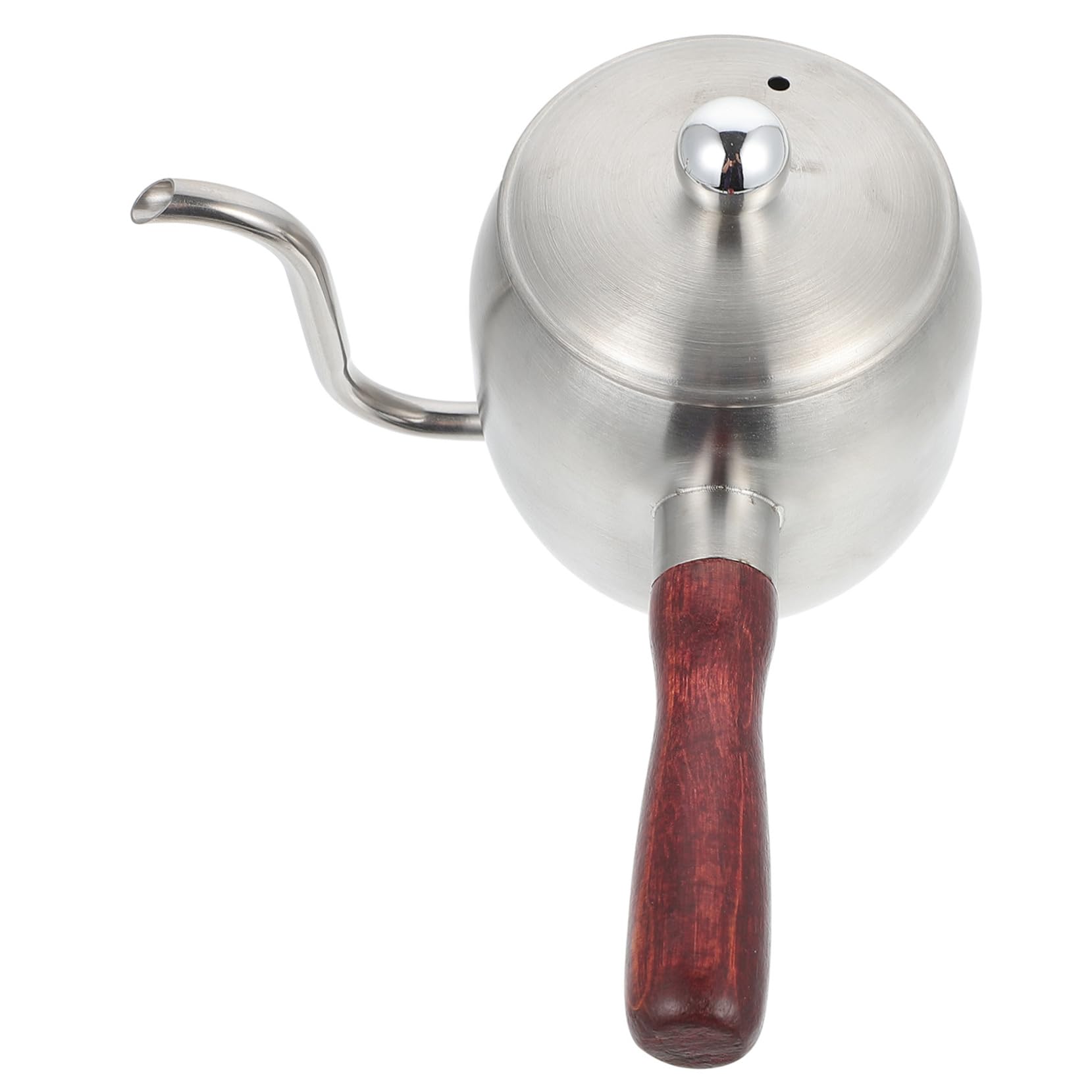 HOLIDYOYO 1 PC Wooden Handle Coffee Pot Coffee Pouring Pot Black Container Hand Brewing Coffee Kettle Stovetop Coffee Maker Coffee Kettle Japanese Silver Stainless Steel