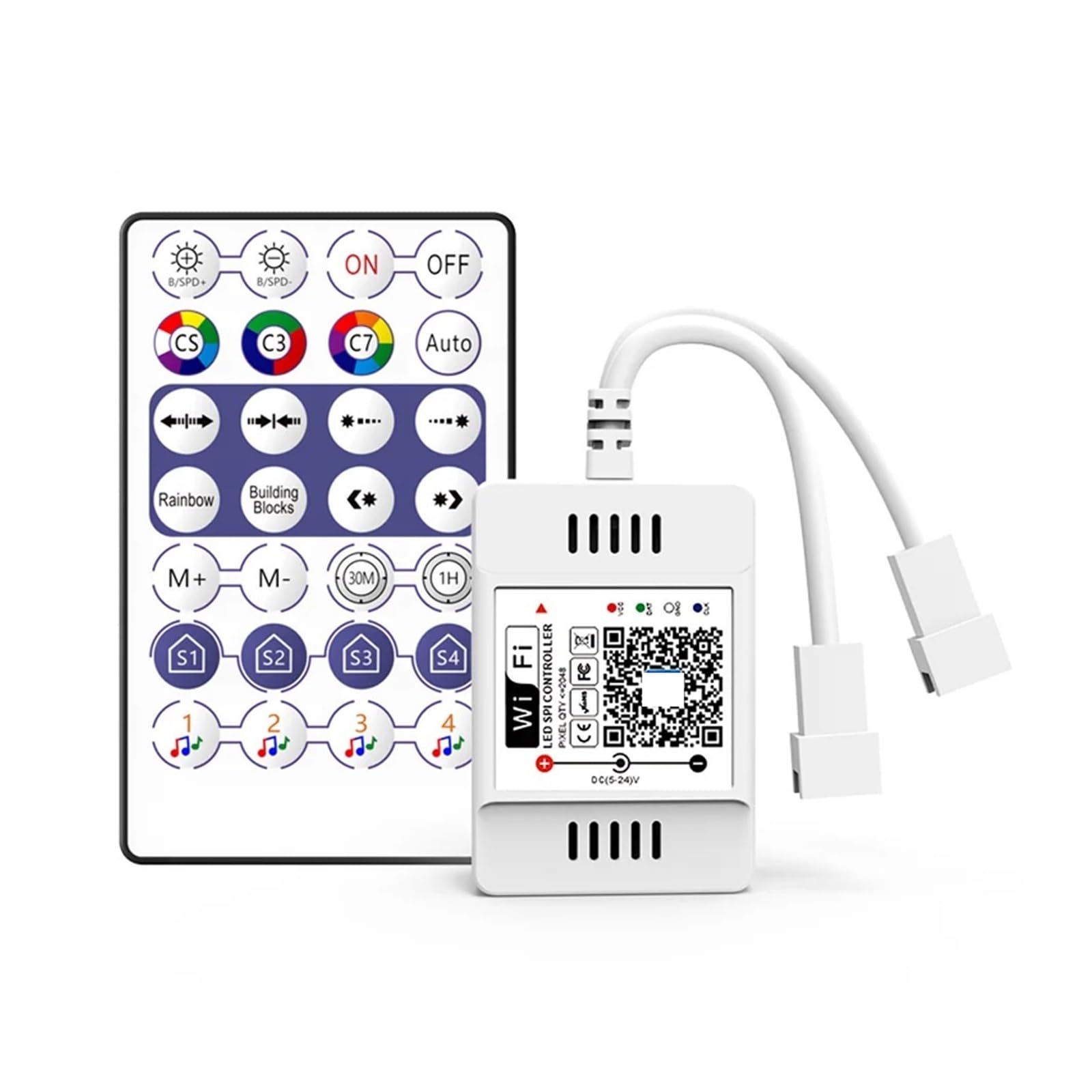 Kontroler LED SPI WiFi bezprzewodowy adresowalny ściemniacz nadaje się do WS2812B WS2811 RGB RGBW lampa LED z lampą Pixel