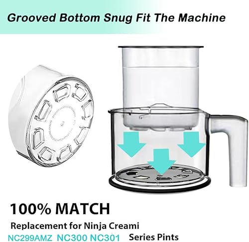 Miniatura 3 de Recipientes de helado de repuesto para pintas y tapas de crema ninja, 16 onzas, compatibles con NC300 NC301 NC299AMZ sin BPA, aptos para