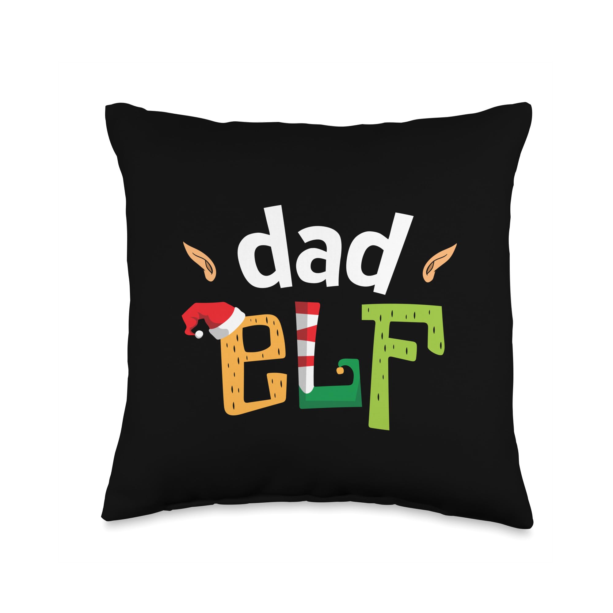 Dad Elf Christmas Daddy Elves Squad Matching Papa Elf Family Throw Pillow