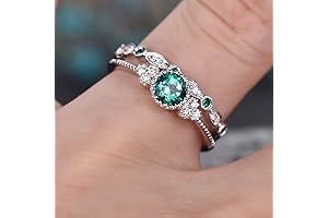 AZQ Fashion Emerald Cocktail Ring